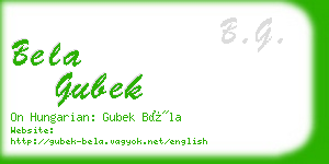 bela gubek business card